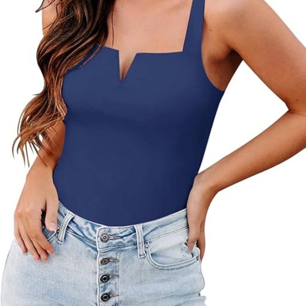 Sleeveless Square Neck Slim Tan (COMES WITH BOTH TANK TOPS FOR THIS PRICE)